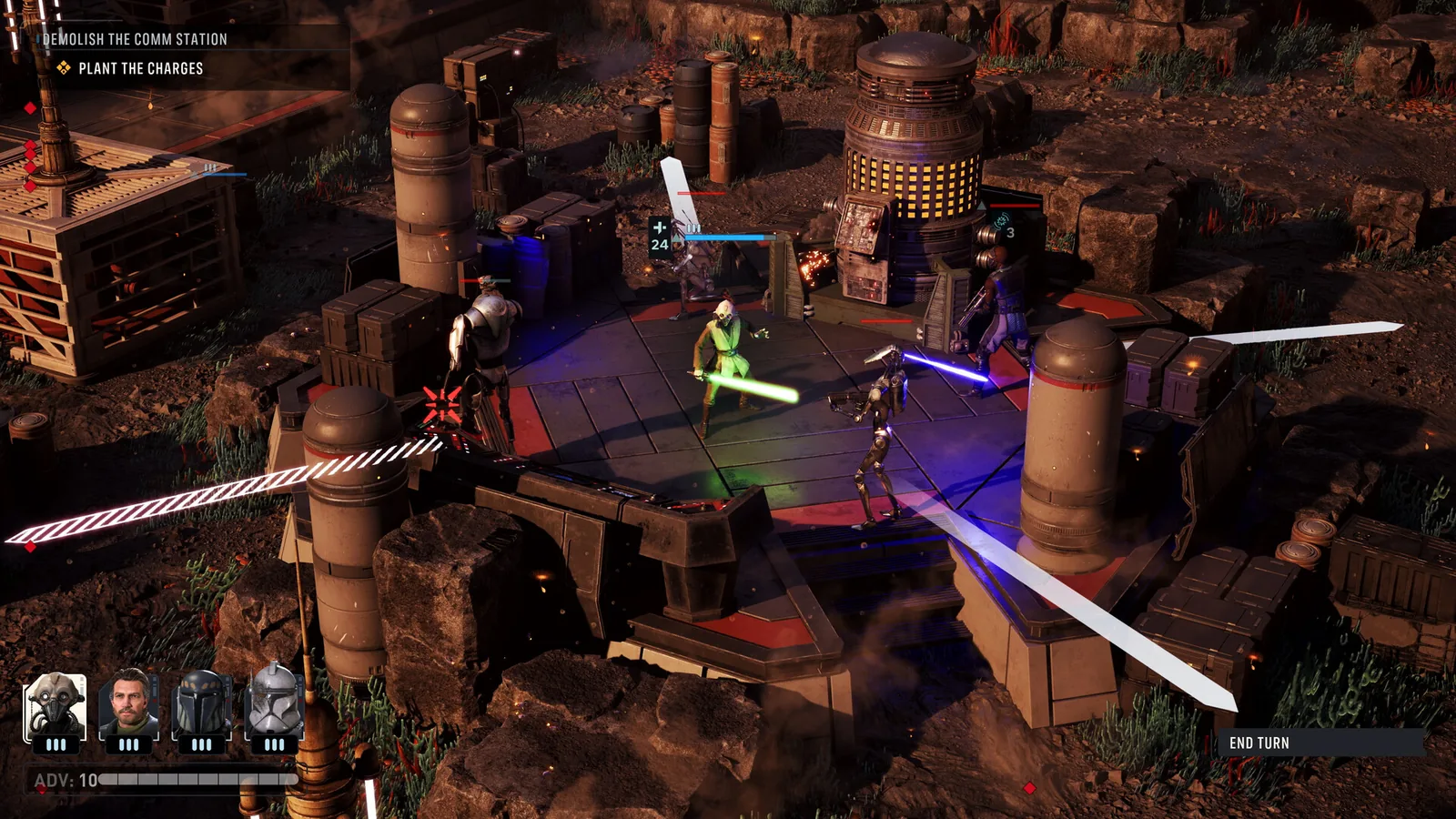Lightsaber combat in a tactical Zero Company mission