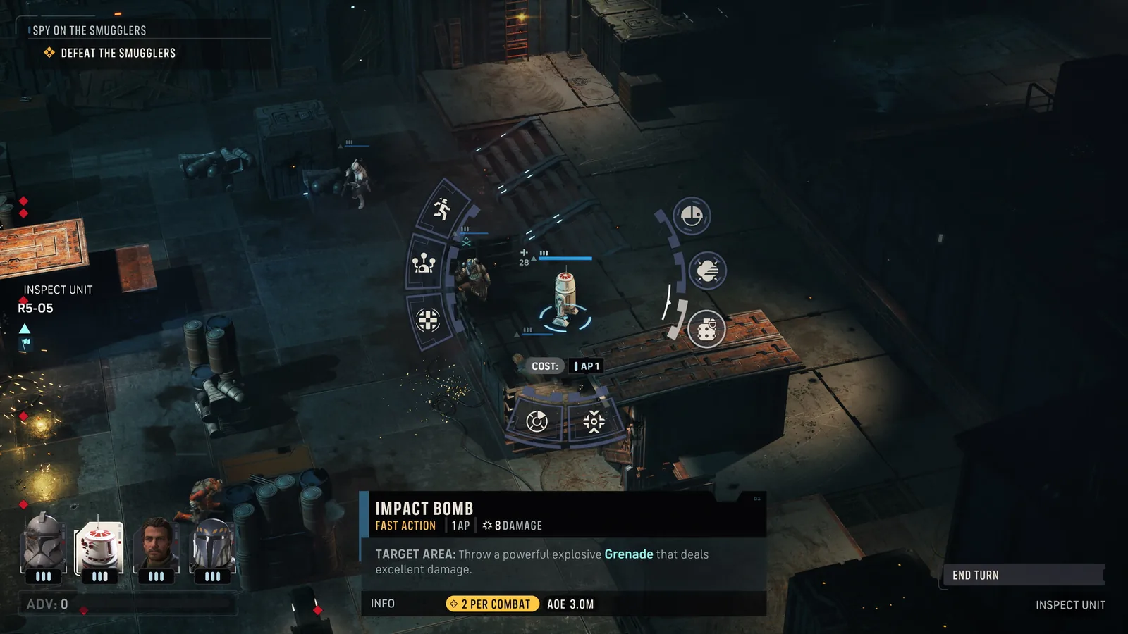 Impact Bomb ability wheel in Zero Company