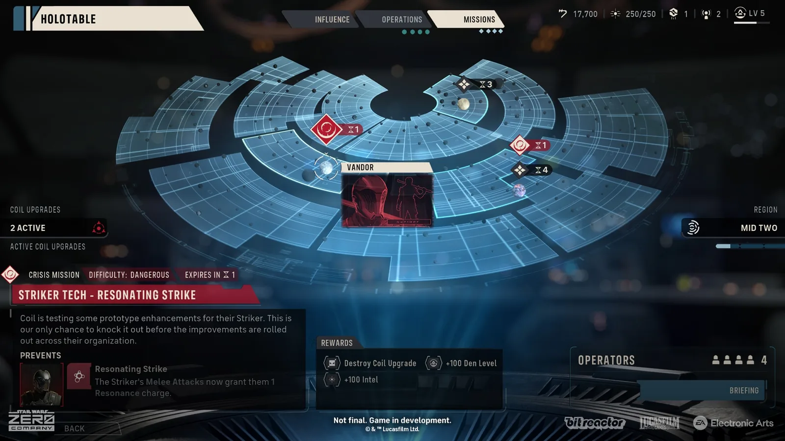 Zero Company Holotable mission map